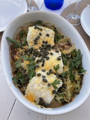 Torskgratäng med broccoli