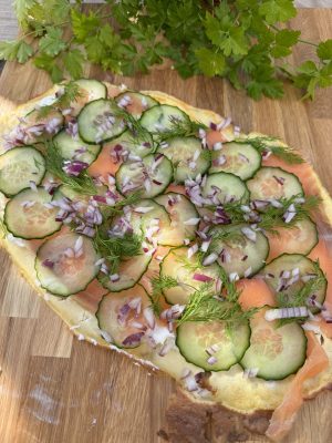 Kesowrap med rökt lax 