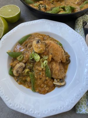 Kyckling Panengcurry med röda linser